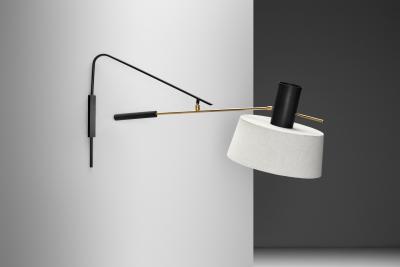  Maison Lunel Metal and Brass Wall Lamp in the manner of Maison Lunel France ca 1960s