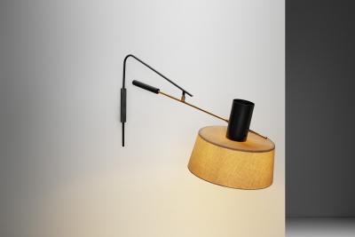  Maison Lunel Metal and Brass Wall Lamp in the manner of Maison Lunel France ca 1960s