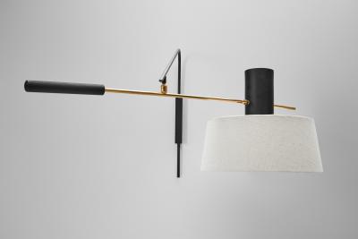  Maison Lunel Metal and Brass Wall Lamp in the manner of Maison Lunel France ca 1960s