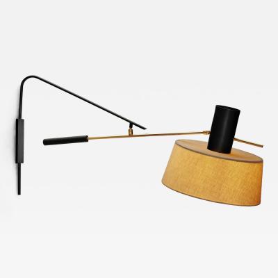  Maison Lunel Metal and Brass Wall Lamp in the manner of Maison Lunel France ca 1960s