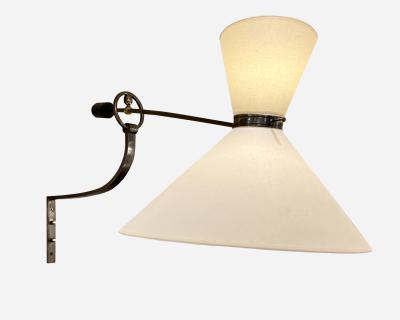  Maison Lunel Rare rotating wall lamp by Maison Lunel France 1950