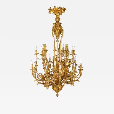  Maison Mottheau et fils 19th Century French Louis XVI Style Ormolu Twenty Seven Light Chandelier c 1890