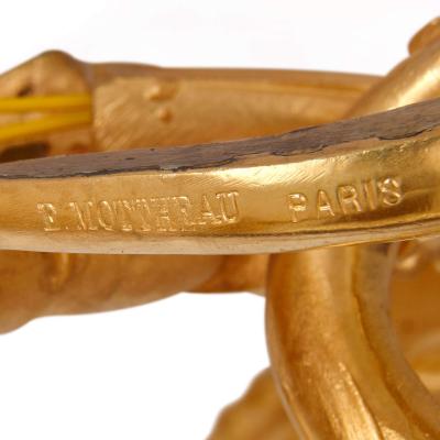  Maison Mottheau et fils Pair of Louis XV Rococo style gilt bronze wall sconces