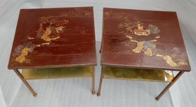  Maison Ramsey 1950 70 Pair of Tables or Ends of Sofas Style Maison Ramsay Chines Decor Lacq