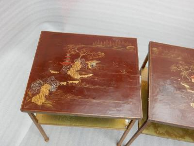  Maison Ramsey 1950 70 Pair of Tables or Ends of Sofas Style Maison Ramsay Chines Decor Lacq