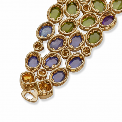 Maison Ren Boivin Ren Boivin Sapphire Pink Tourmaline Peridot and Amethyst Bracelet