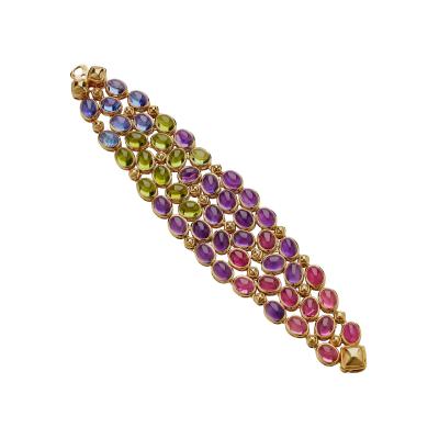  Maison Ren Boivin Ren Boivin Sapphire Pink Tourmaline Peridot and Amethyst Bracelet