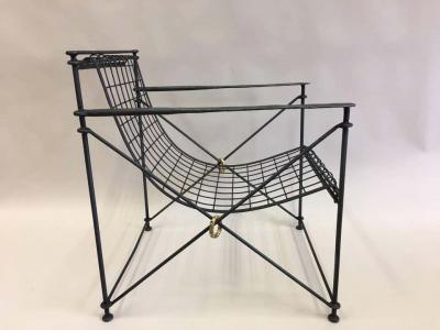  Maison et Jardin Pair Mid Century Hand Forged Lounge Chairs by Galerie Maison et Jardin Paris