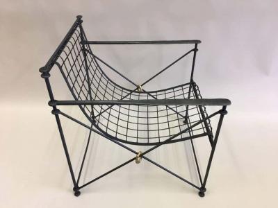  Maison et Jardin Pair Mid Century Hand Forged Lounge Chairs by Galerie Maison et Jardin Paris