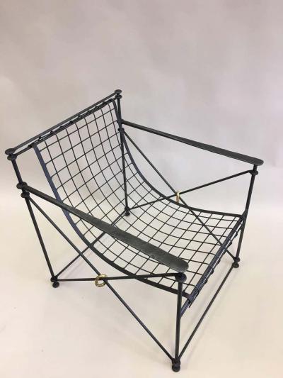  Maison et Jardin Pair Mid Century Hand Forged Lounge Chairs by Galerie Maison et Jardin Paris