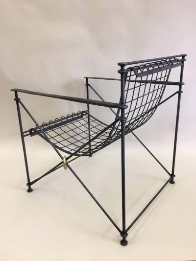  Maison et Jardin Pair Mid Century Hand Forged Lounge Chairs by Galerie Maison et Jardin Paris