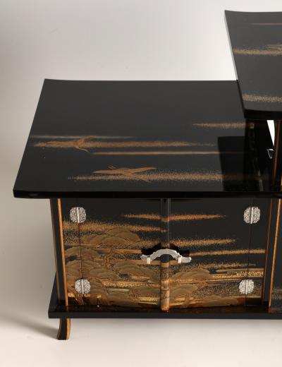  Maki e Set of Shelves with Designs Based on the Noh Drama Takasago 1910s 1920s