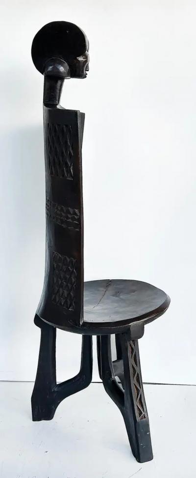  Makonde People Late 20th Century African Carved Throne Chair Makonde People of Tanzania
