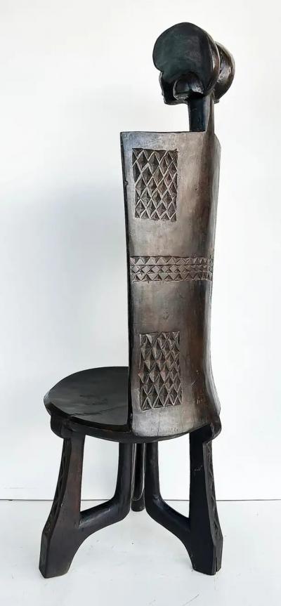  Makonde People Late 20th Century African Carved Throne Chair Makonde People of Tanzania