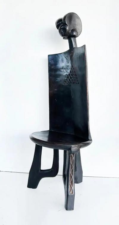  Makonde People Late 20th Century African Carved Throne Chair Makonde People of Tanzania