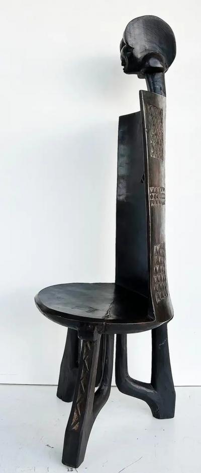  Makonde People Late 20th Century African Carved Throne Chair Makonde People of Tanzania