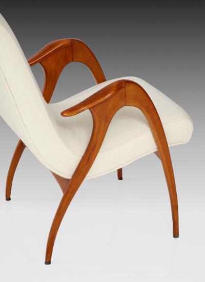  Malatesta Mason Pair of Sculptural Armchairs in ivory boucle by Maletesta and Mason