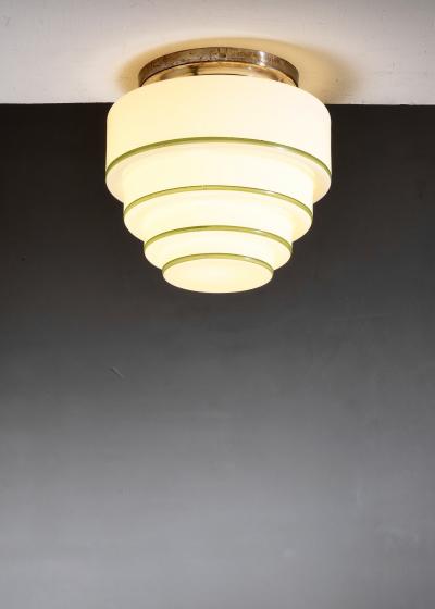  Malm metallvarufabrik AB Art Deco glass ceiling lamp