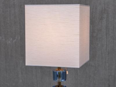  Malm metallvarufabrik AB Pair of Malm Metallvarufabrik Brass and Blue Glass Table Lamps Sweden 1950s