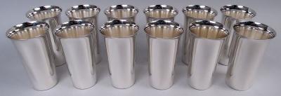 Manchester Silver Co Set of 12 American Midcentury Modern Sterling Silver Highballs