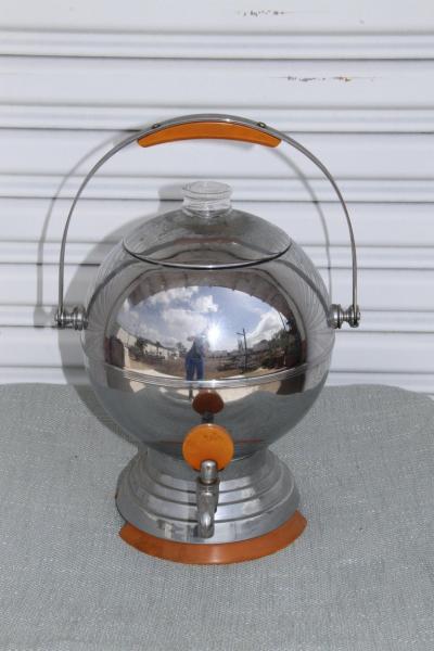  Manning Bowman Co Art Deco Machine Age Chrome and Bakelite Coffee Orb by Manning Bowman Ca 1930s