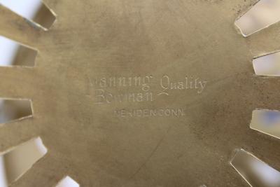  Manning Bowman Co Manning Bowman Mid Century Modern Brass Cake Stand