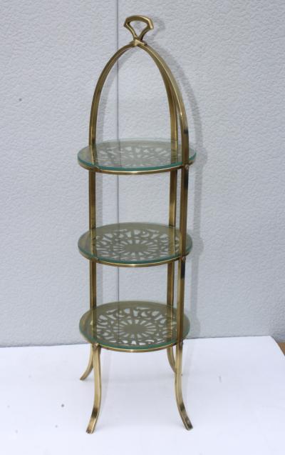  Manning Bowman Co Manning Bowman Mid Century Modern Brass Cake Stand