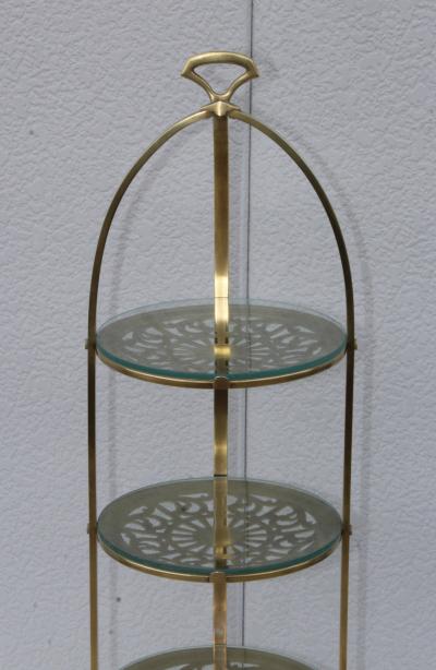  Manning Bowman Co Manning Bowman Mid Century Modern Brass Cake Stand