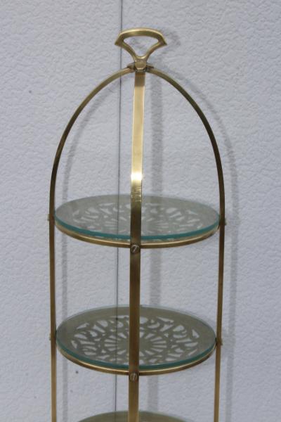  Manning Bowman Co Manning Bowman Mid Century Modern Brass Cake Stand