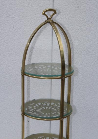  Manning Bowman Co Manning Bowman Mid Century Modern Brass Cake Stand