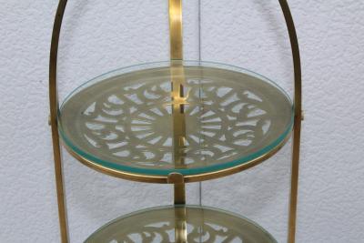  Manning Bowman Co Manning Bowman Mid Century Modern Brass Cake Stand