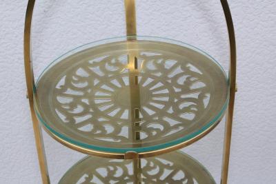  Manning Bowman Co Manning Bowman Mid Century Modern Brass Cake Stand