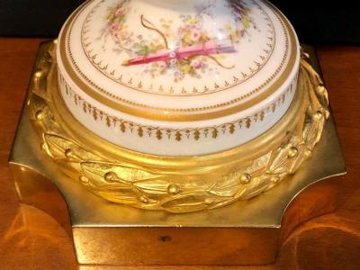  Manufacture Nationale de S vres Sevres Porcelain French Serves Painted Rams Head Bronze Mounted Lidded Vase Centerpiece or Urn