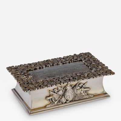  Mappin Webb 19th Century Victorian Solid Silver Gilt Presentation Snuff Box c 1891
