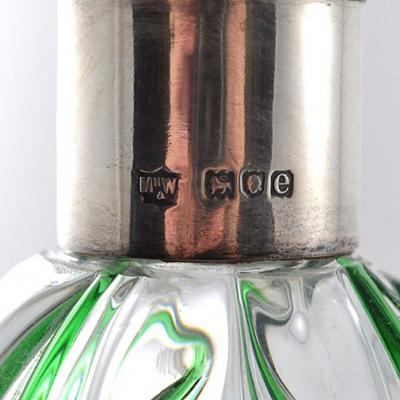  Mappin Webb Art Glass Decanter with Sterling Silver Neck