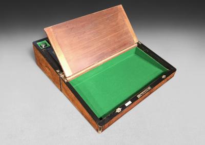 Mappin Webb Burr Walnut and Brass Campaign Writing Box by Mappin Webb
