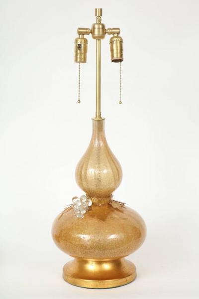  Marbro Lamp Company Marbro Gold Murano Glass Lamps