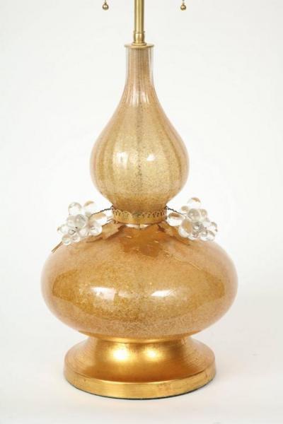  Marbro Lamp Company Marbro Gold Murano Glass Lamps