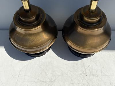  Marbro Lamp Company Pair Giant Brass Ginger Jar Lamps