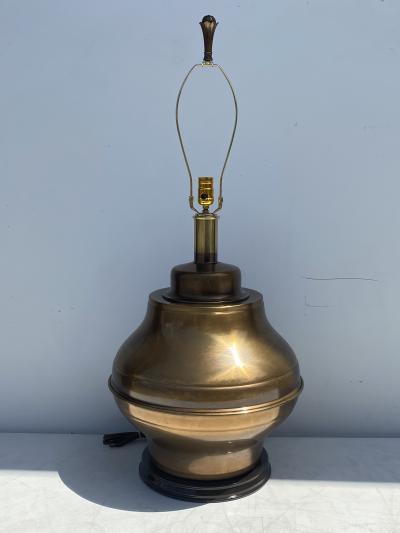 Marbro Lamp Company Pair Giant Brass Ginger Jar Lamps