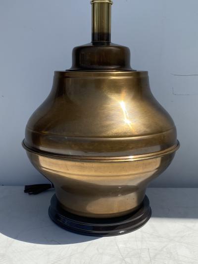  Marbro Lamp Company Pair Giant Brass Ginger Jar Lamps