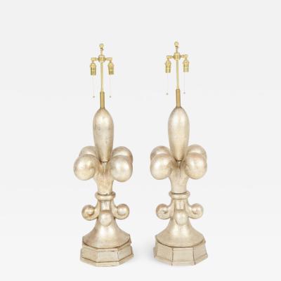  Marbro Lamp Company Pair of Spectacular Fleur de Lis Lamps by Marbro 