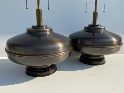  Marbro Lamp Company Pair of X Large Antique Brass Lamps
