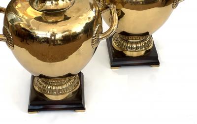  Marbro Lamp Company Striking Pair Hollywood Regency Marbro Polished Brass Hydria Lamps