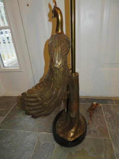  Marbro Lamp Company Stunning Marbro Brass Peacock Form Table Lamp Mid Century Modern