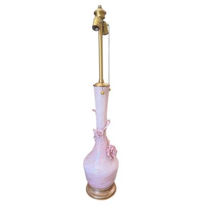  Marbro Lamp Company Vintage 50s Murano Italian Art Glass Marbro Table Lamp