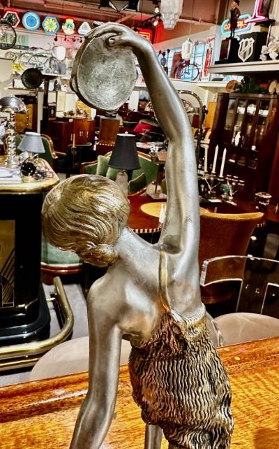  Marcel Andr Bouraine Sculpture in Bronze Signed Matto Marcel Bouraine Two Woman With Tambourine