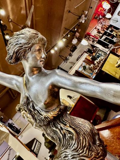  Marcel Andr Bouraine Sculpture in Bronze Signed Matto Marcel Bouraine Two Woman With Tambourine