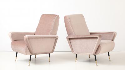  Marco Zanuso Style 1960s Marco Zanuso Style Italian Lounge Chairs In Mohair Fabric