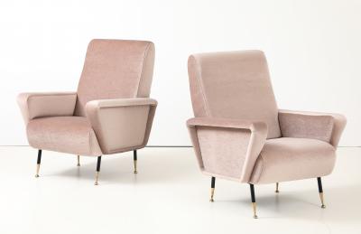  Marco Zanuso Style 1960s Marco Zanuso Style Italian Lounge Chairs In Mohair Fabric